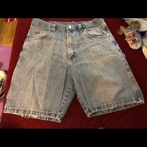 Wrangler Mens Denim Distressed Carpenter Shorts Size 36